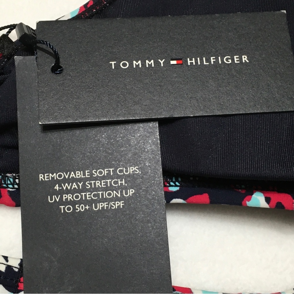 Tommy Hilfiger Womens Size M Floral Ruffle Strap Bikini Top Removable Pads - Picture 6 of 8